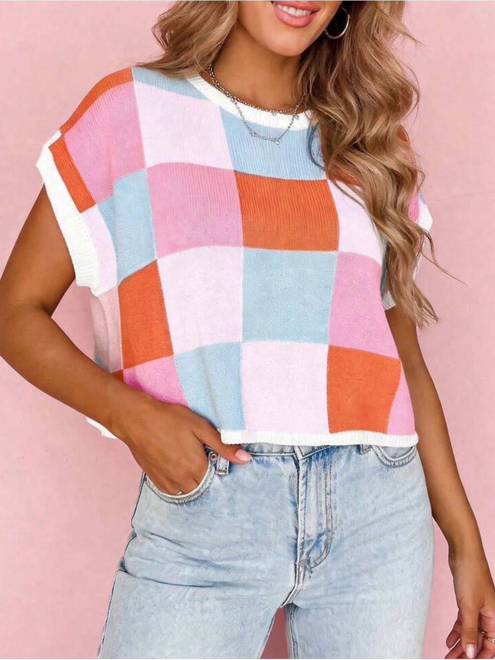 Colorblock Knit Sweater Top